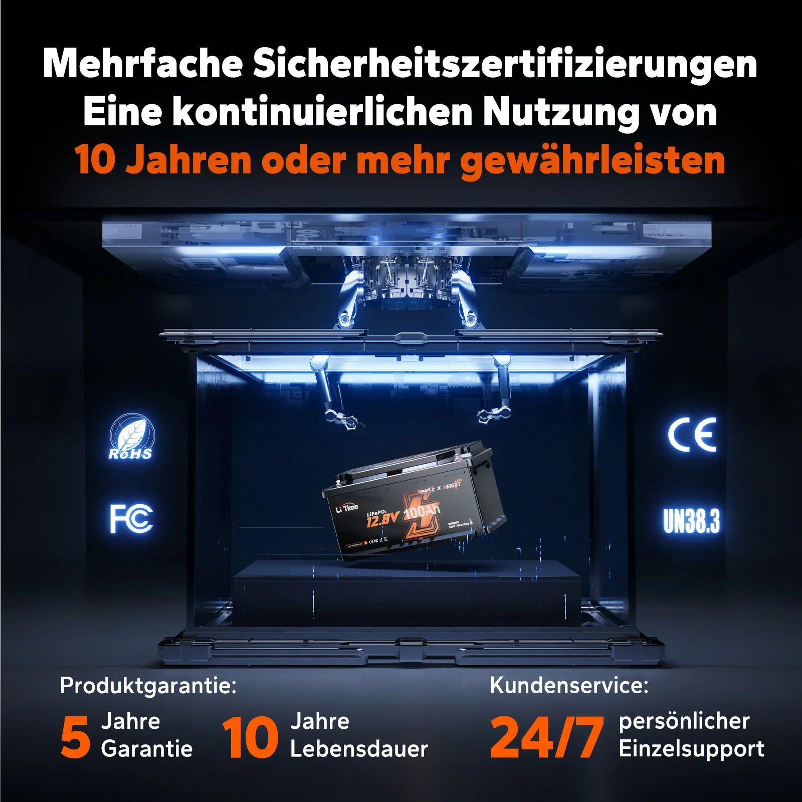 LiFePO4 12V 100Ah H190 Batterie – 200A Dauerstrom für Wohnmobil-Mover mit Bluetooth, Heizung & Untersitz DIN H8 - Image 7