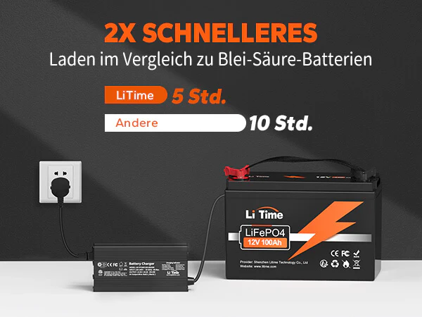 LiTime LiFePO4 12V 100Ah Tiefentladung Lithium Batterie - Image 3