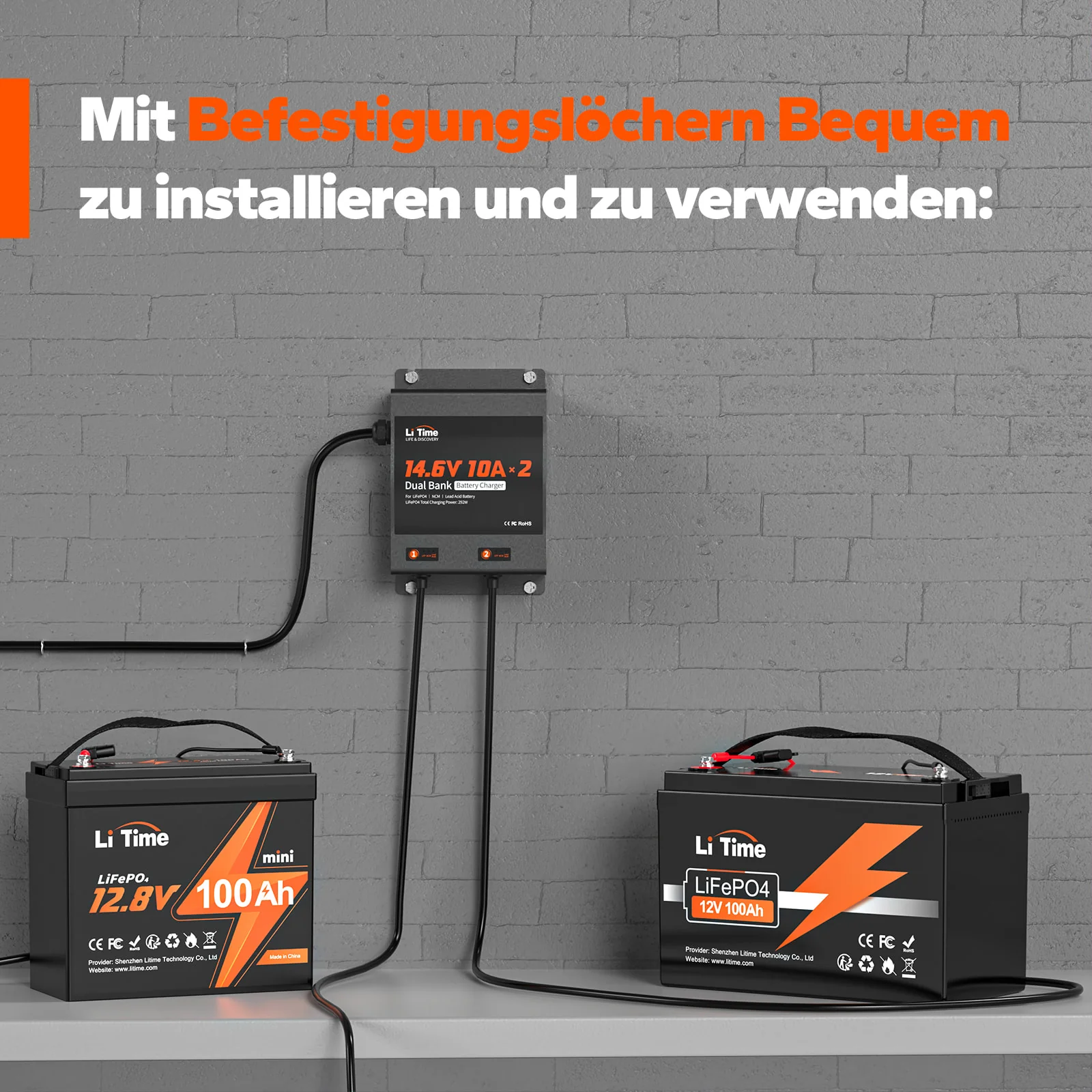 LiTime 14.6V 10A 2-Bank Batterieladegerät IP65 Wasserdicht - Image 7
