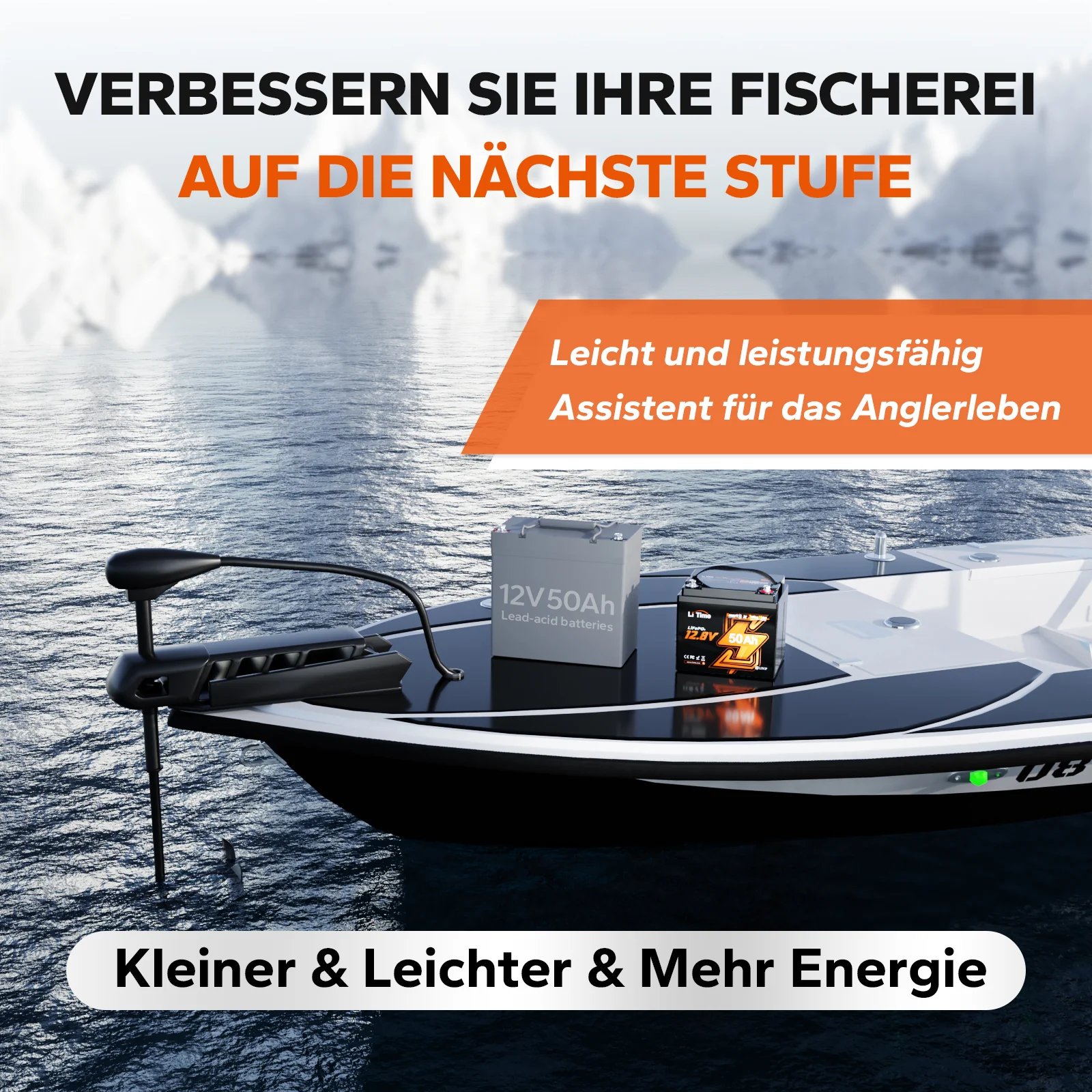 LiFePO4 12V 50Ah Bluetooth Kälteschutz Deep Cycle Lithium Batterie für Elektro Bootsmotor - Image 3