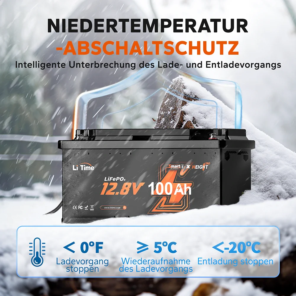 12V 100Ah H190 Deep Cycle LiFePO4 Batterie Mit Bluetooth - Wohnmobil Untersitz DIN H8 L5 Group 49, ECE R10 zertifiziert! - Image 3