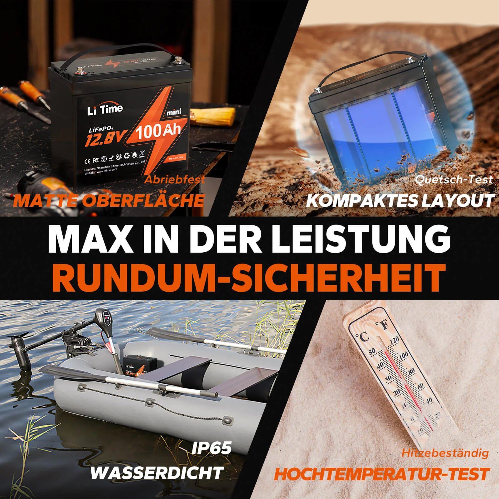 LiTime 12V 100Ah MINI Deep Cycle LiFePO4 Lithium Batterie nur 8.6kg - Image 7