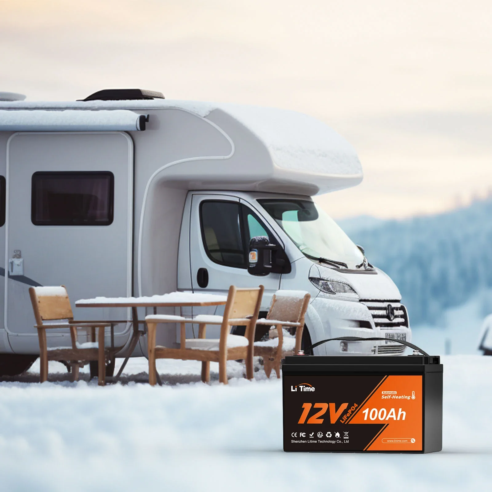 LiTime 12V 100Ah LiFePO4 Batterie mit Heizung, Low-Temp Schutz Deep Cycle LiFePO4 Batterie - Image 8