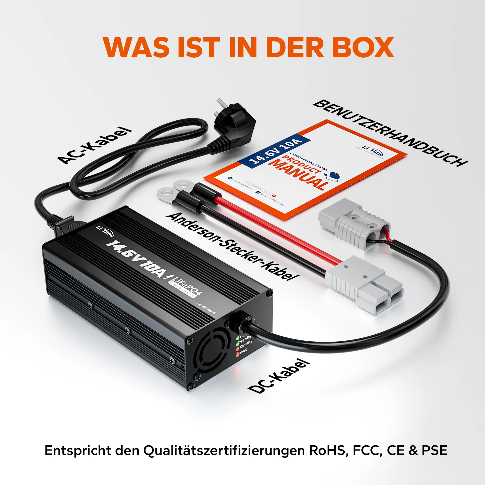 LiTime 14.6V 10A Lithium Batterieladegerät für 12V LiFePO4 Lithium Batterie - Image 9