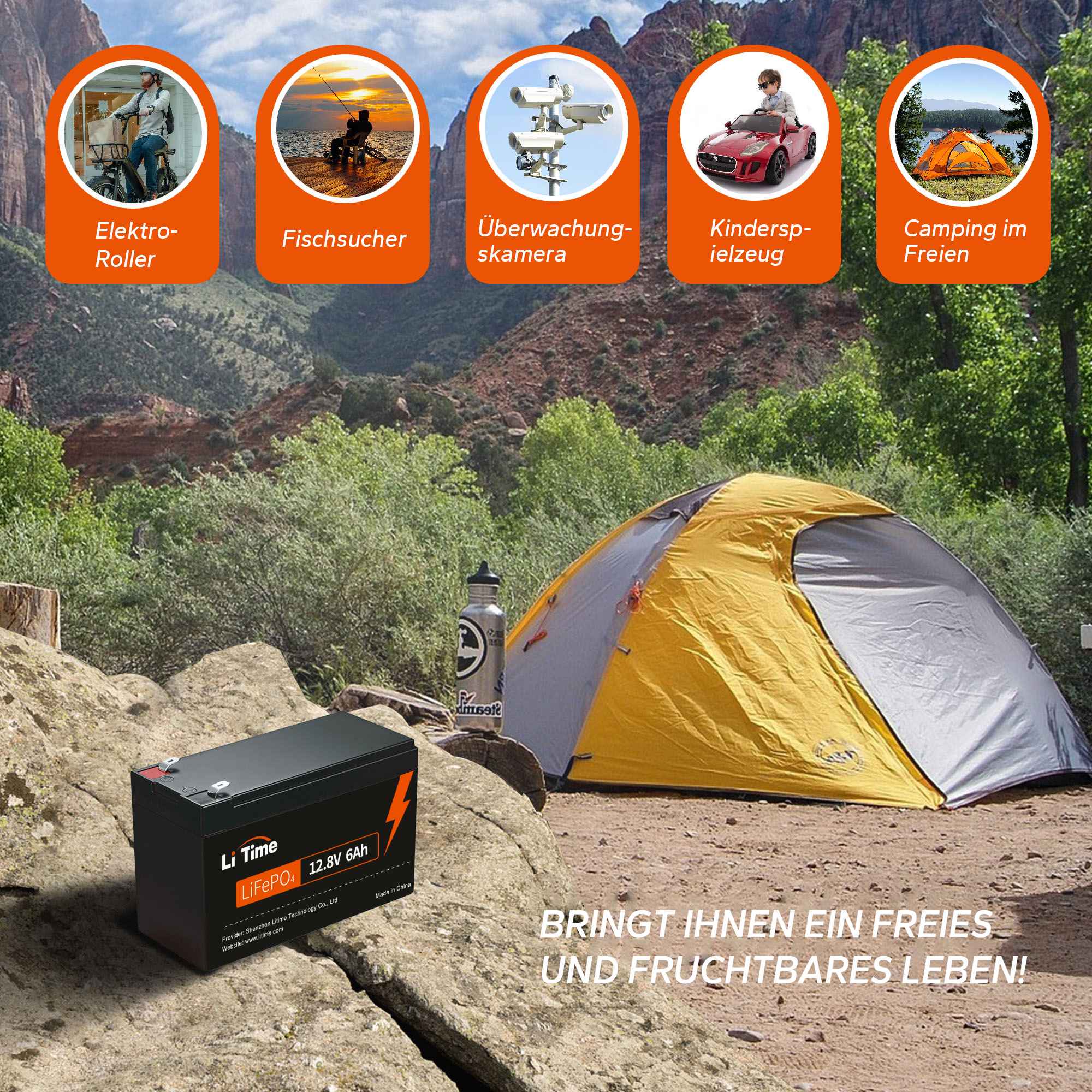 【Nicht mehr erhältlich】LiTime 12V 12Ah Deep Cycle LiFePO4 Lithium Batterie - Image 6