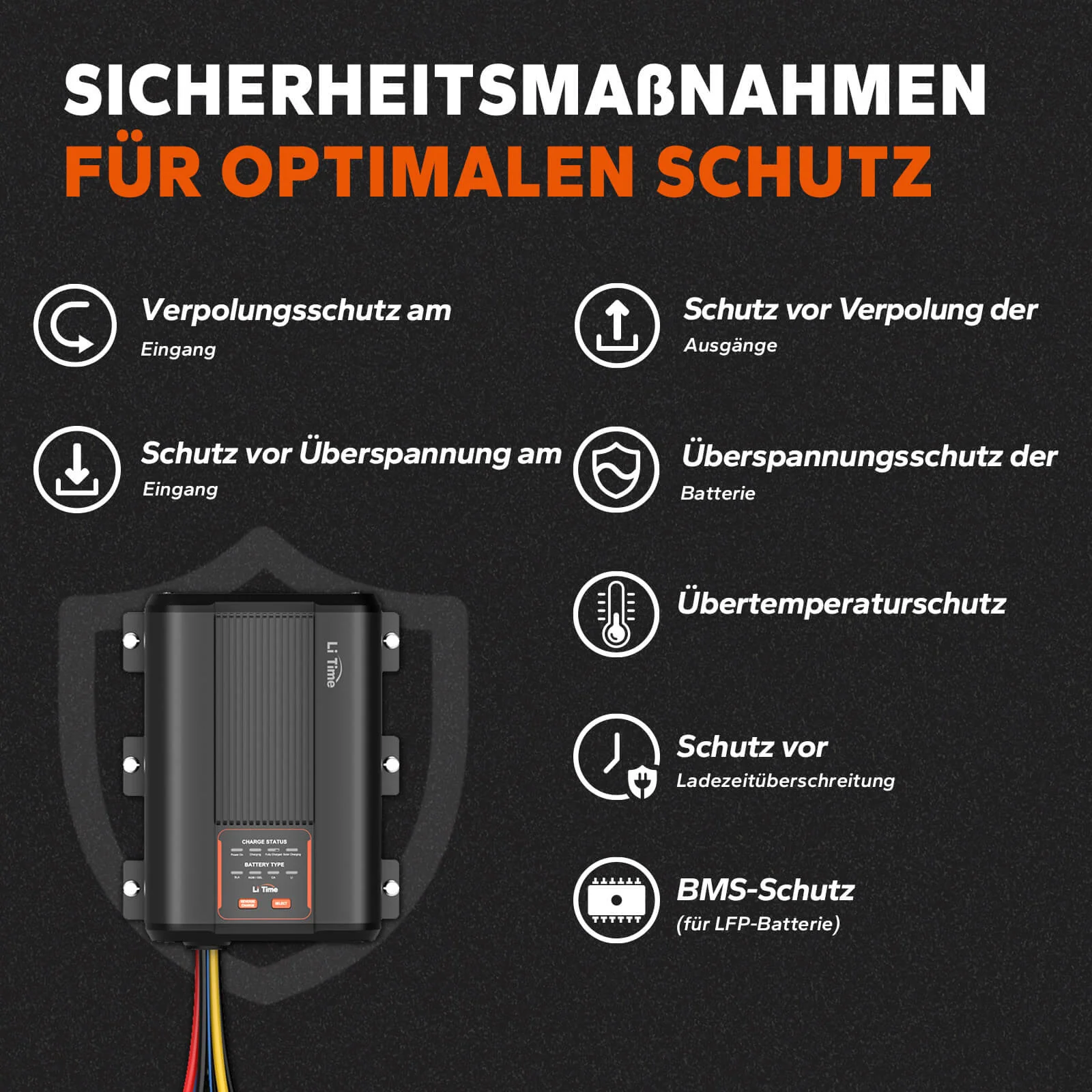 LiTime 12V 40A DC zu DC Batterieladegerät mit MPPT für 12V LiFePO4, Blei-Säure, SLA, Gel, AGM und Calcium-Batterien - Image 6