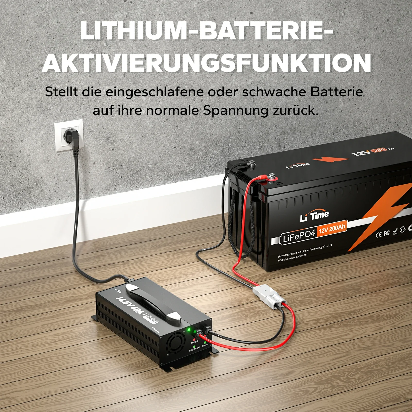 LiTime 12V (14.6V) 40A montierbares Lithium-Akku-Batterieladegerät mit Handgriff - Image 7