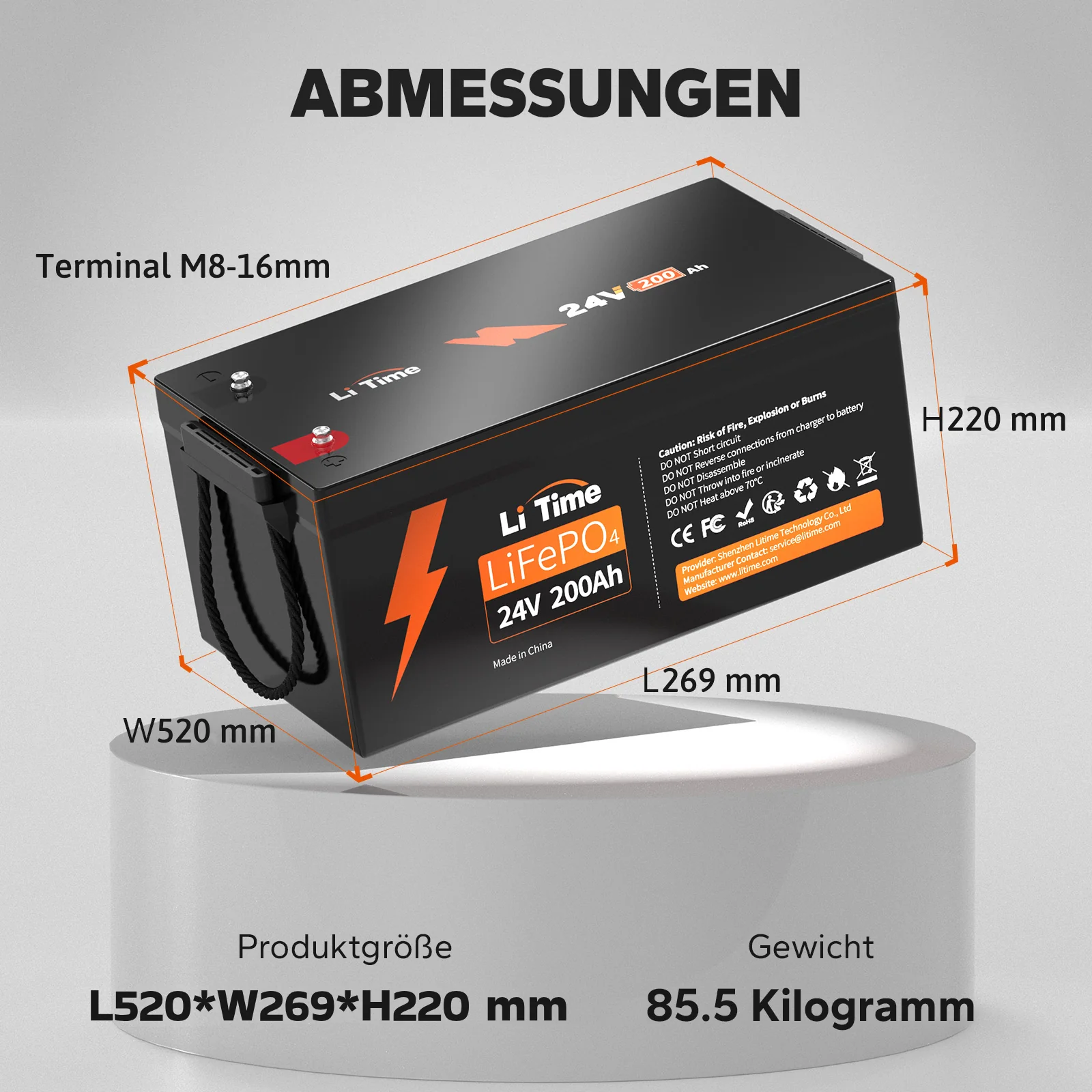 LiTime LiFePO4 24V 200Ah Group 8D Deep Cycle Lithium Batterie - Image 6