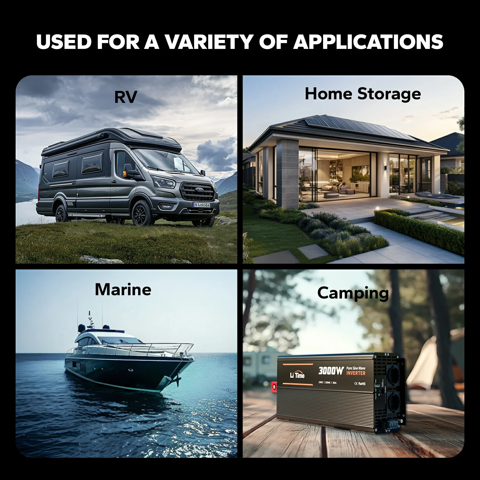 LiTime 3000W Reiner Sinsuswellen Wechselrichter 12VDC zu 230VAC Konverter - Image 10