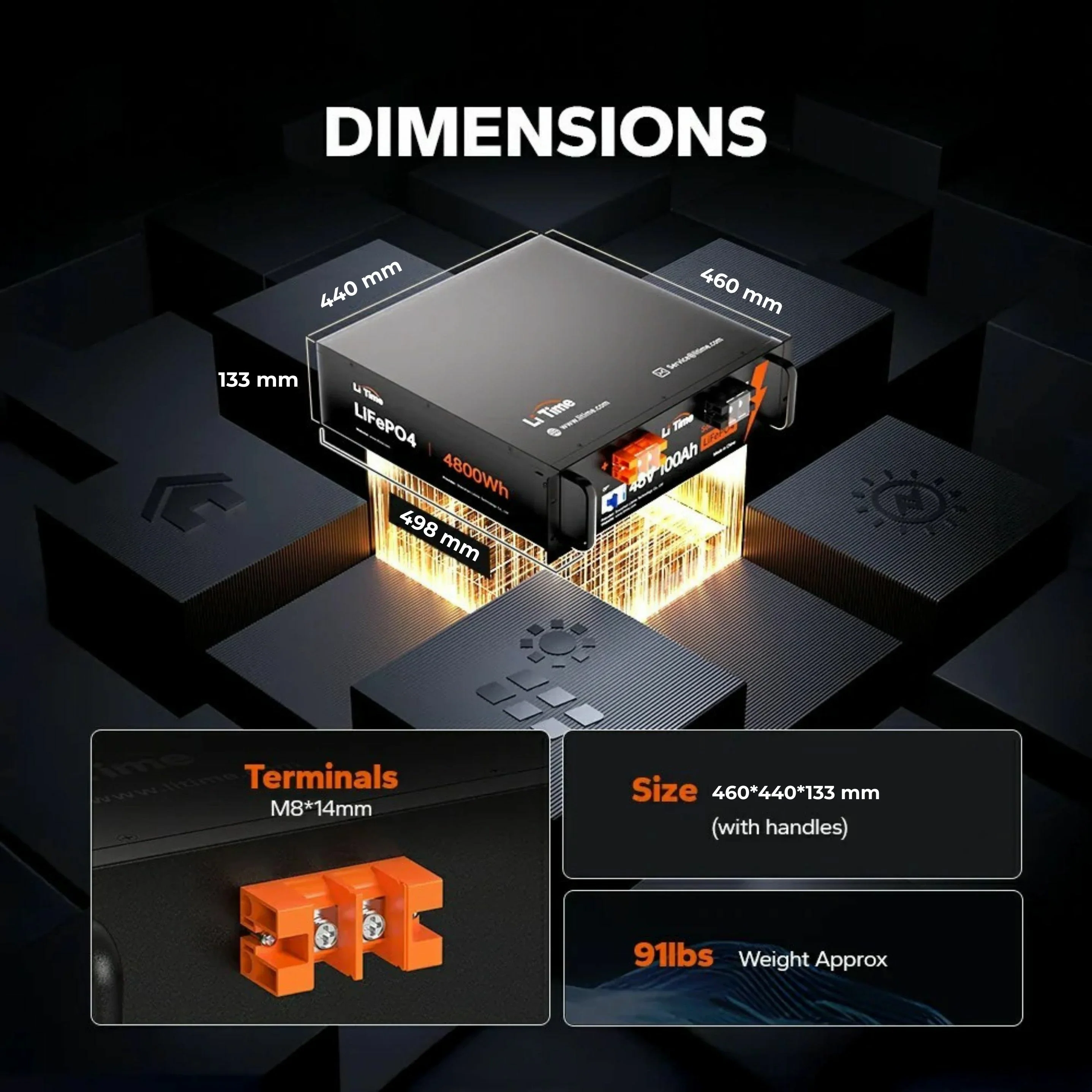 LiTime 48V 100Ah LiFePO4 Deep Cycle Lithium Batterie - Image 6