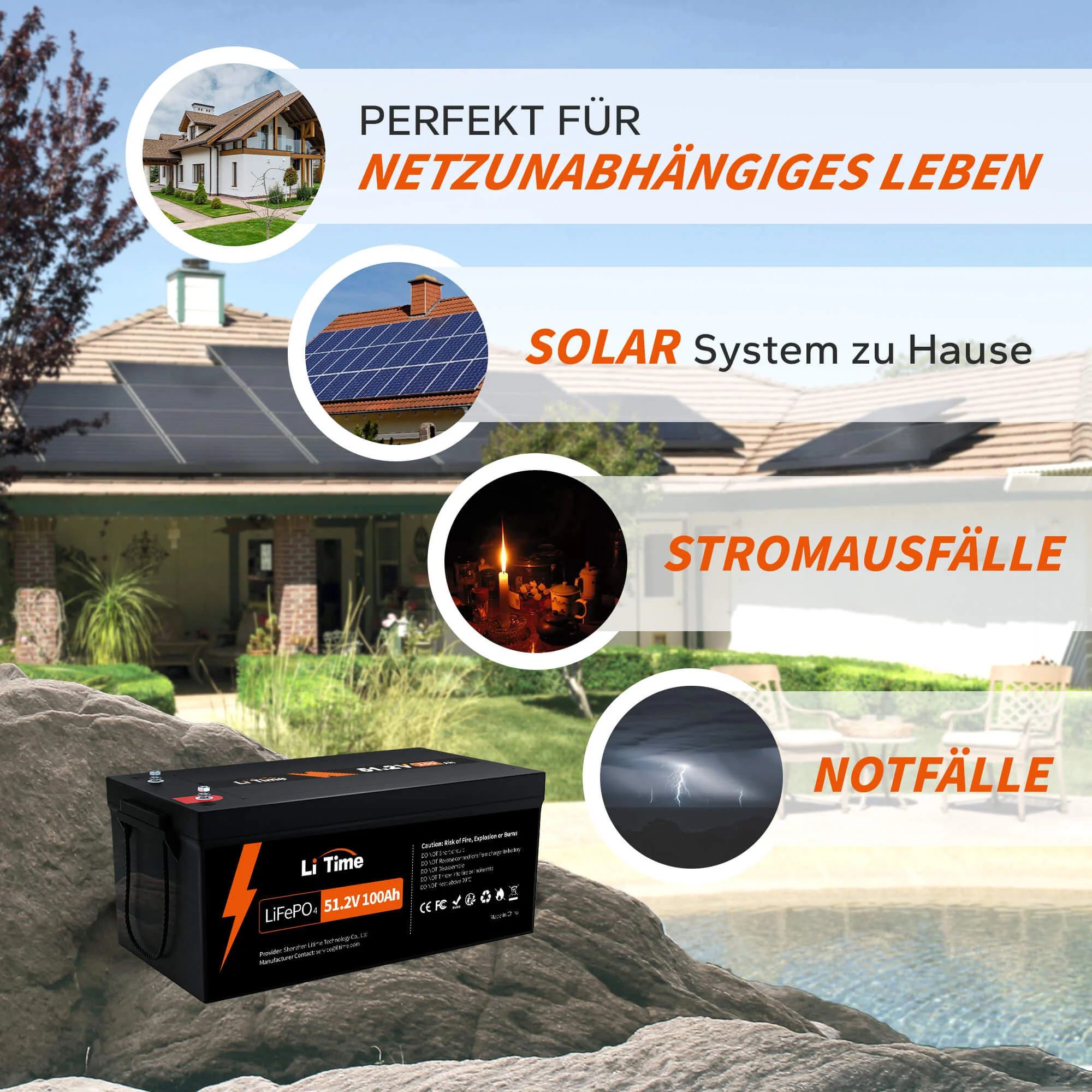 LiTime 51,2V 100Ah LiFePO4 Lithium Batterie mit 64 Zellen & 1 gratis 58,4V 10A Ladegerät🆓 - Image 7