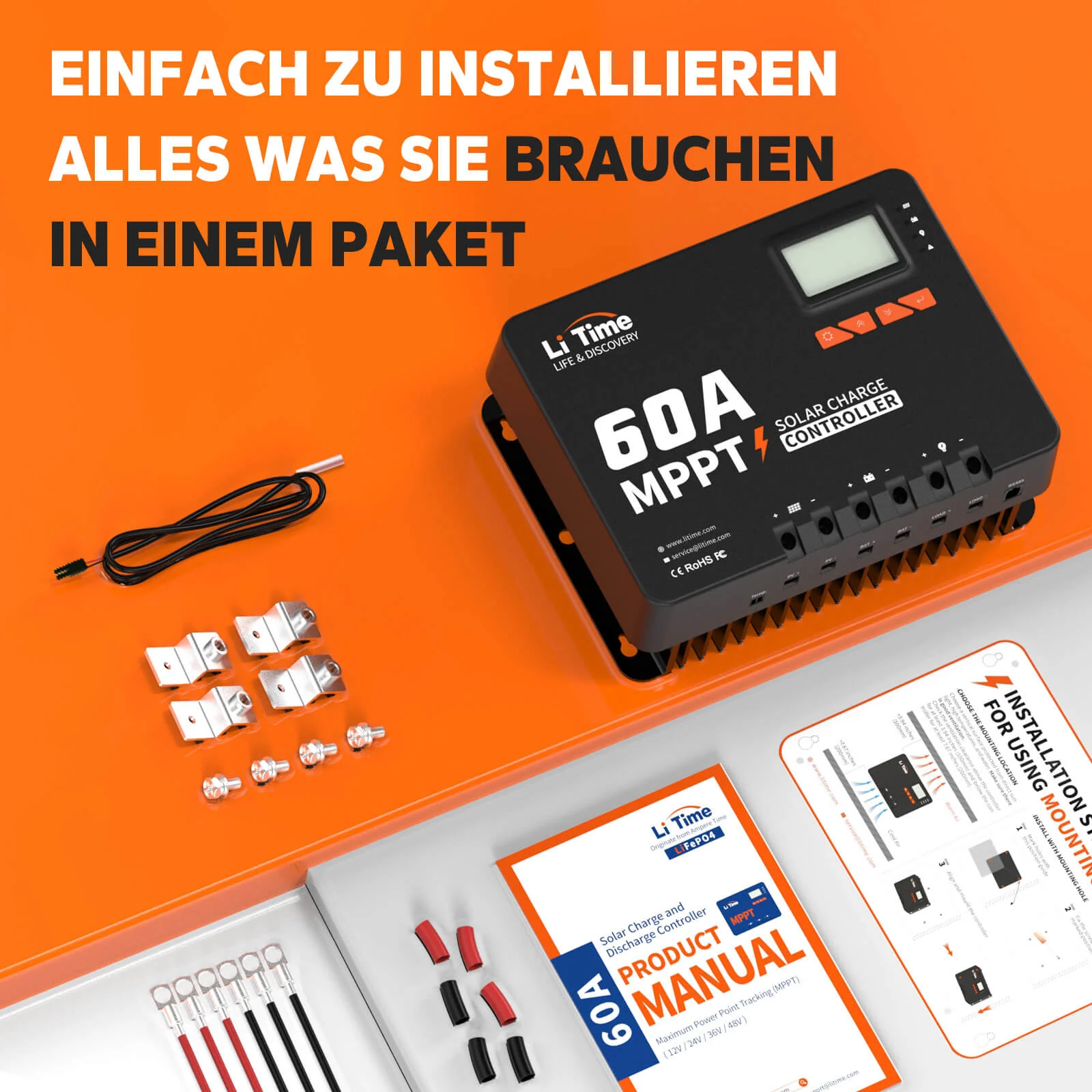 LiTime 60A MPPT 12V/24V/36V/48V Auto DC Input Solarladeregler mit Bluetooth Adapter - Image 9